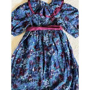 Vintage Girls Prairie Style Floral Dress Size 6X Catherine Rebecca Cottagecore